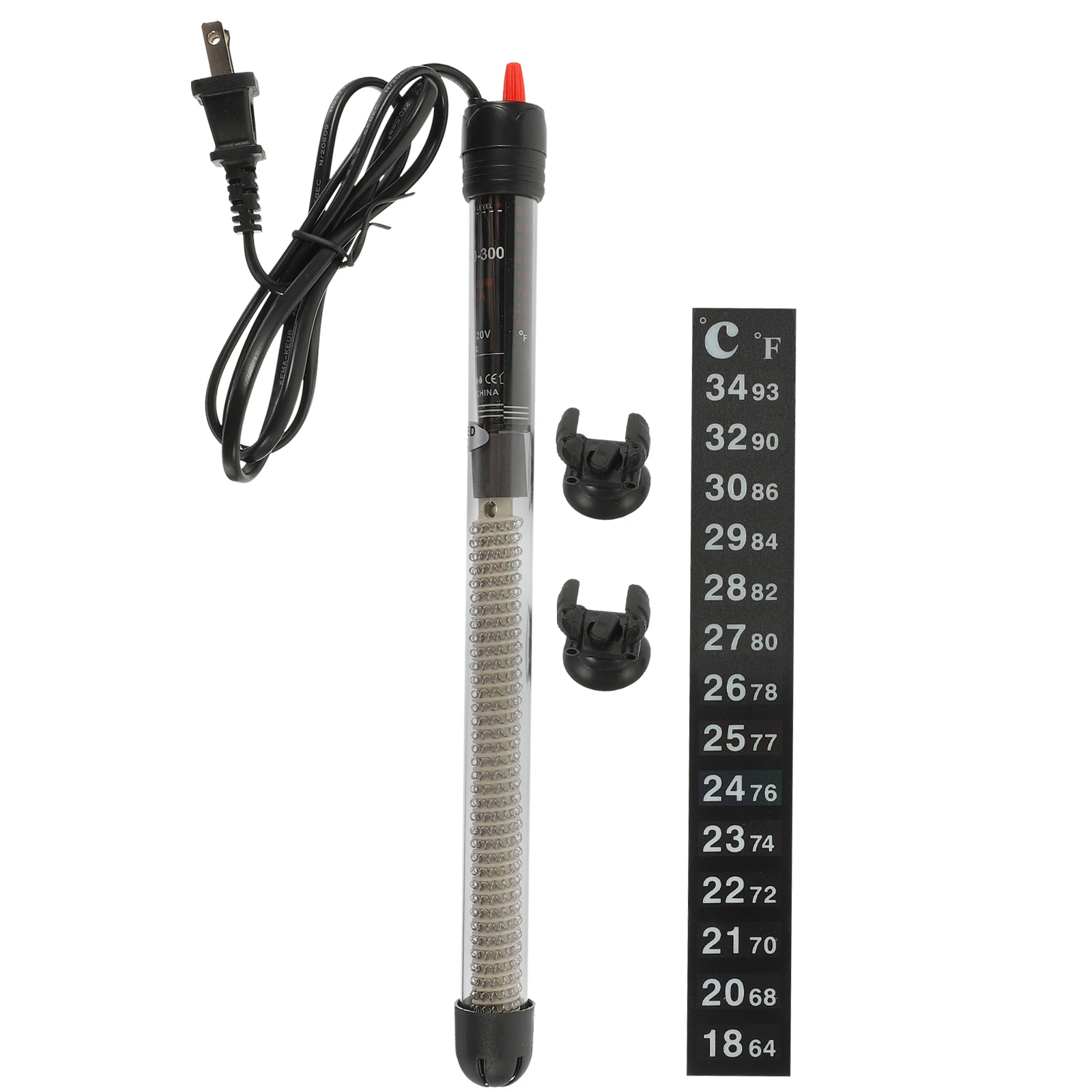 

2pc Heater Heating Rod for Freshwater Saltwater Aquarium Temperature Control Fish Tank Thermometer Set Submersible Pet Supplies
