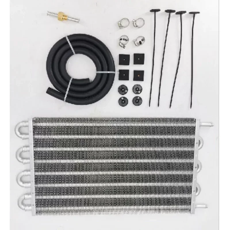 8 Row Universal Aluminum Remote Transmission Oil Cooler Kit Auto-Manual Radiator Converter Kit Gearbox Car Accessories