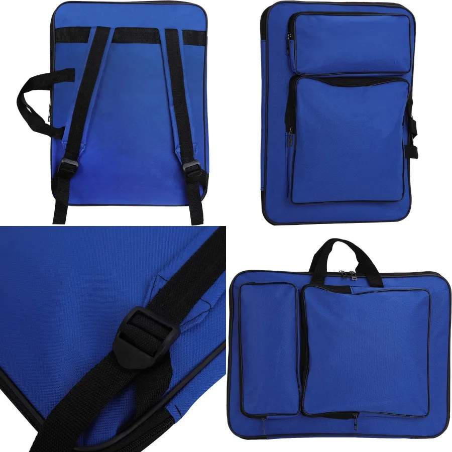 กระเป๋าใส่ผลงานศิลปะกันน้ำสำหรับงานศิลปะขนาด A3 กระเป๋าใส่กระดานวาดภาพแบบพกพาพร้อมช่องภายในสำหรับใส่สมุดสเก็ตช์