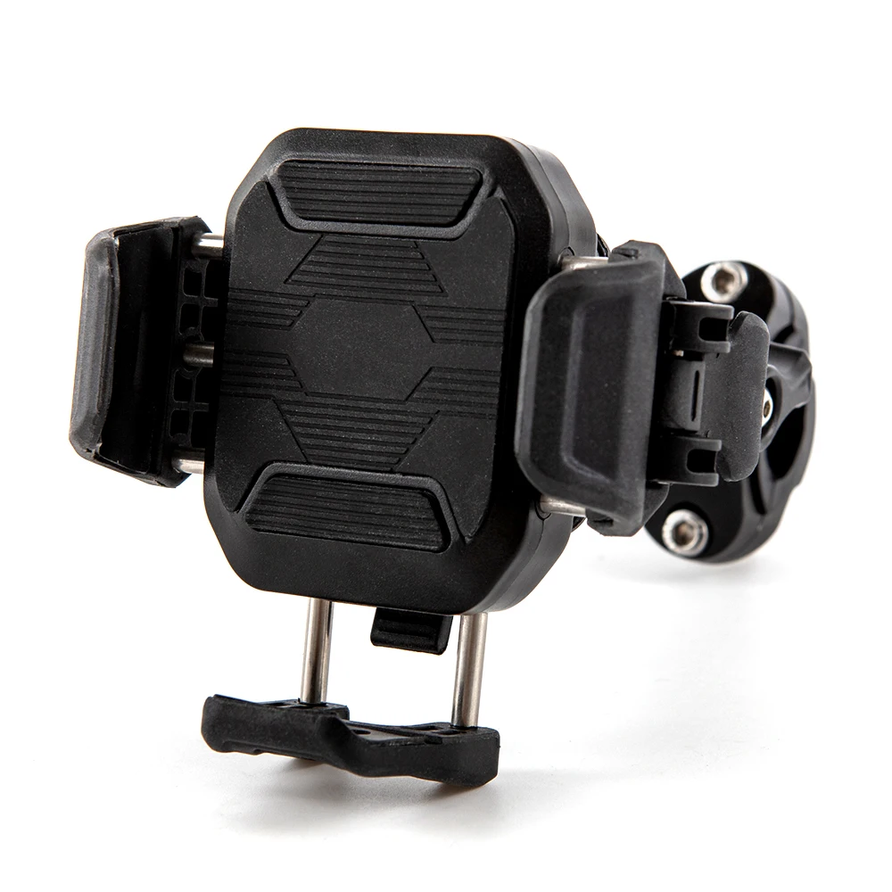 Evomosa Motorcycle Bike Phone Holder Universal Clip-On Mount For Smartphones GPS Navigation Black Motorcycle Accessories
