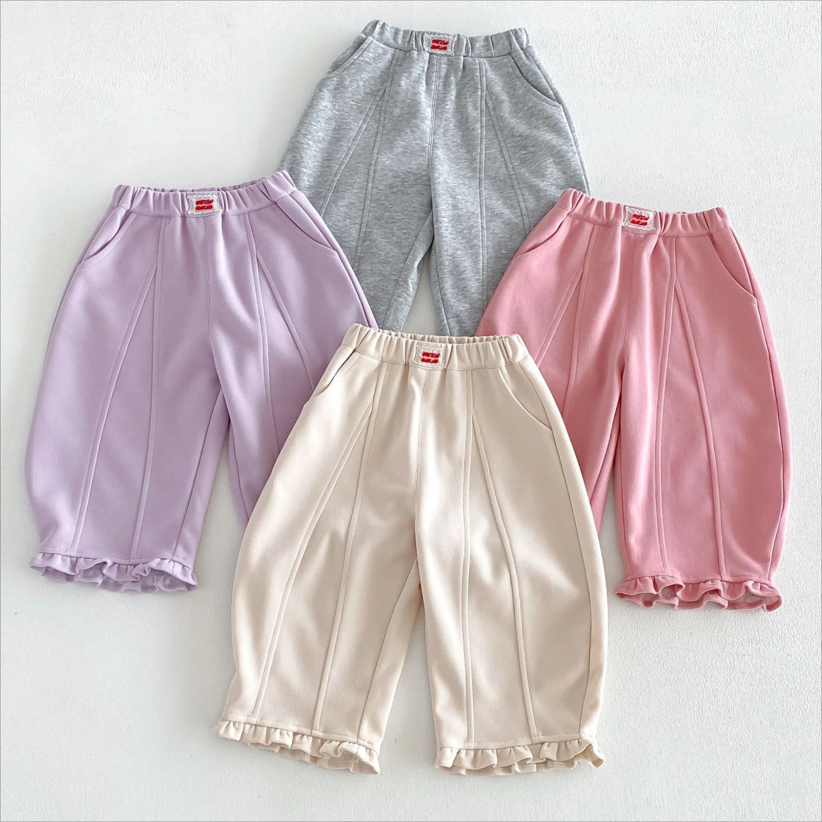 Girls Pants 2026 Spring and Autumn New Children's Clothing Korean Style Girl Baby Foreign Style Solid Color Labeled Casual Pants