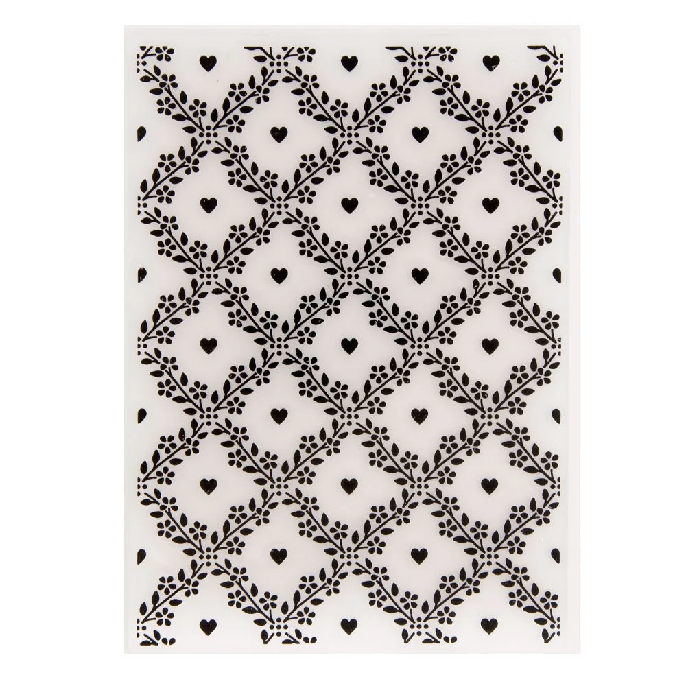 Heart Branch Background Embossing Folder for Card Making Floral DIY Plastic Scrapbooking Photo Album Decoration Template Mold