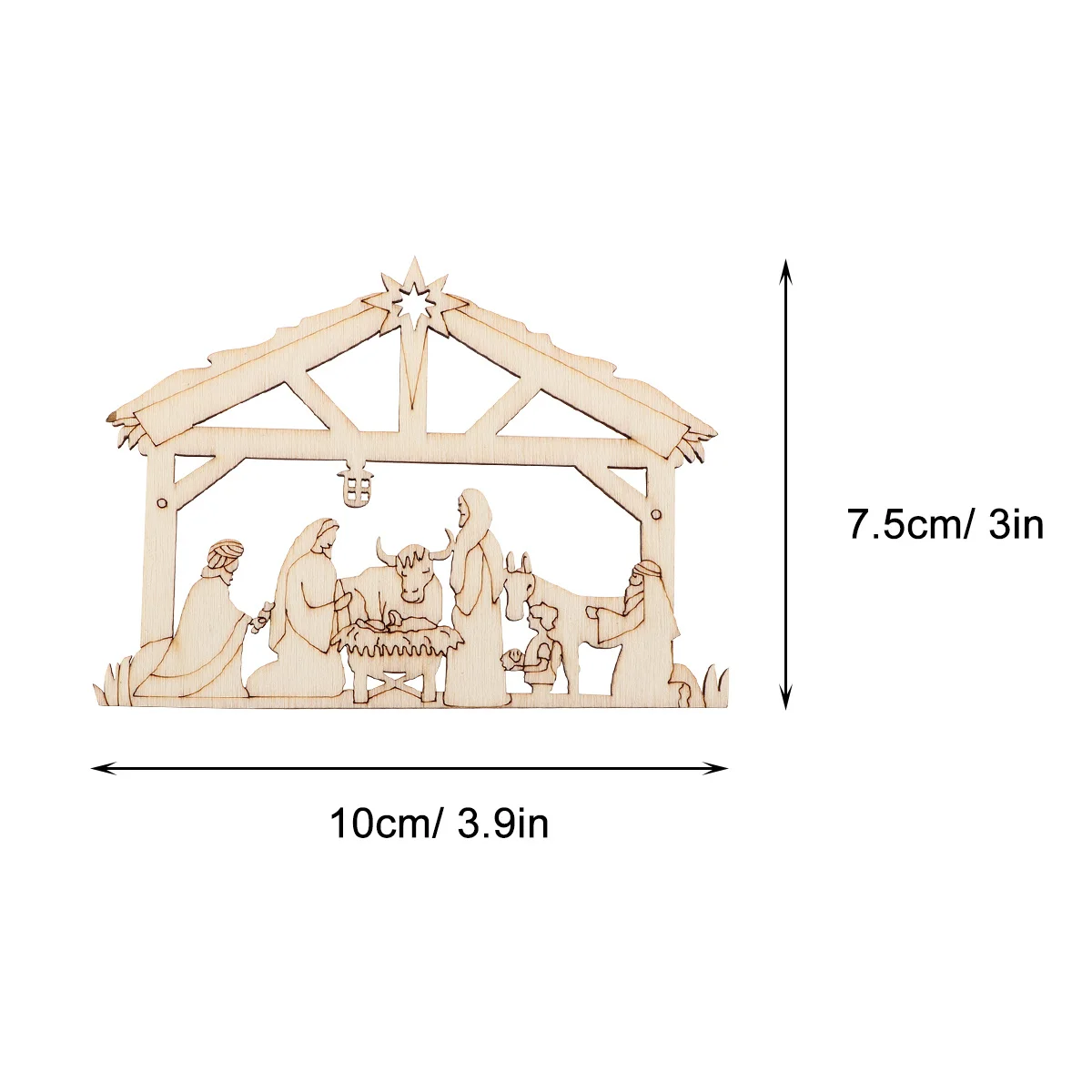 20 قطعة الحلي عيد الميلاد القائمة على الإيمان مشهد المهد الخشبي القواطع لزينة شجرة الدينية المنزل مكتب هدية عيد