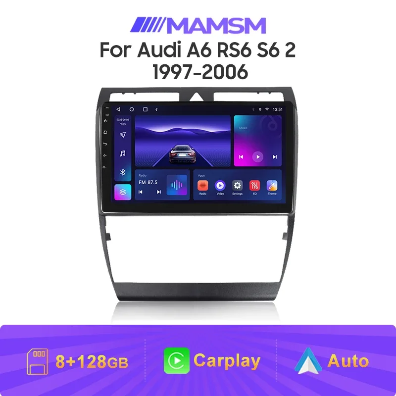 

MAMSM 2Din Android 12 Car stereo Radio Multimedia Video Player For Audi A6 RS6 S6 2 1997 - 2006 GPS Carplay Autoradio Head Unit