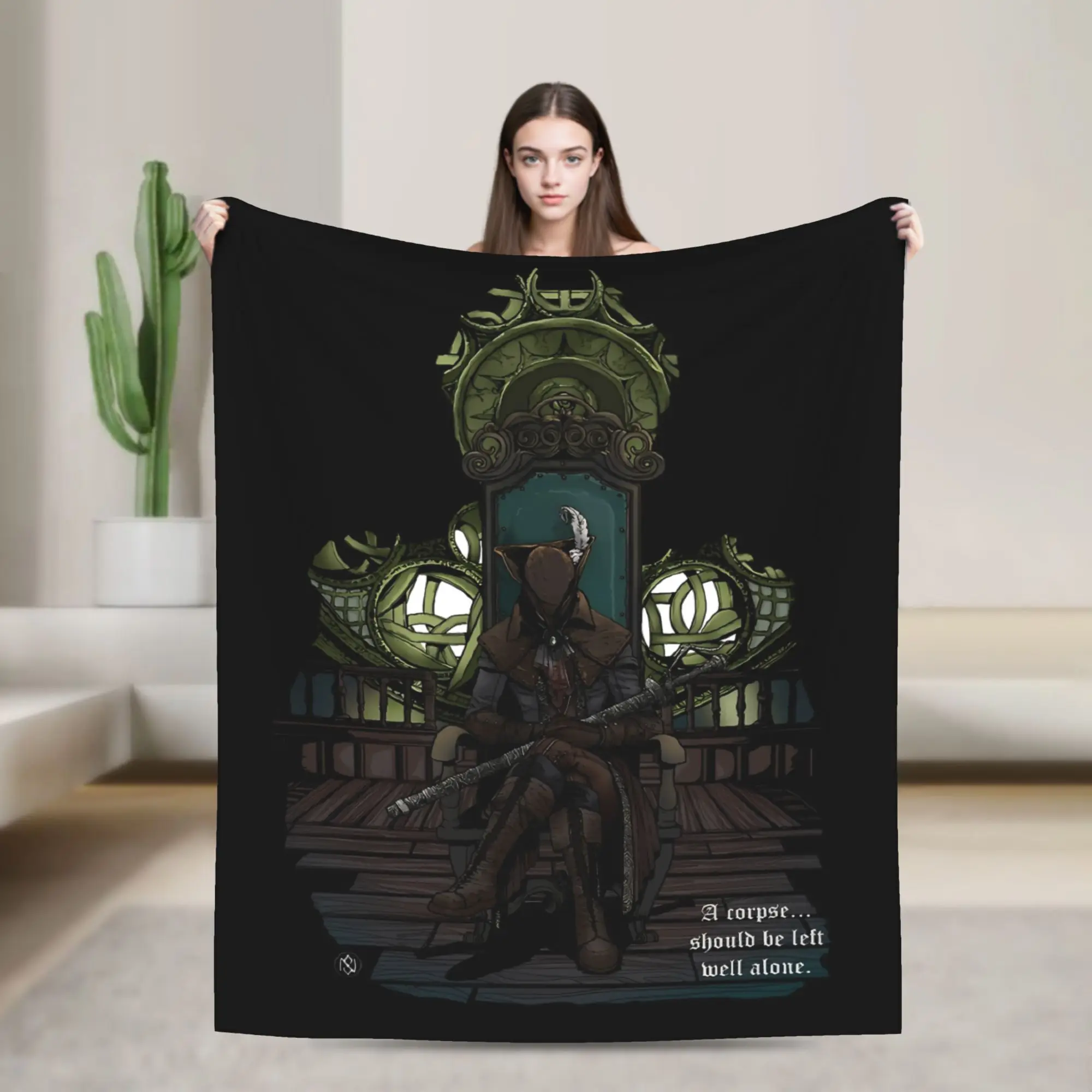 

Bloodborne Dark Souls Blanket Flannel Textile Decor Multi-function Lightweight Throw Blanket for Bedding Couch Rug Piece