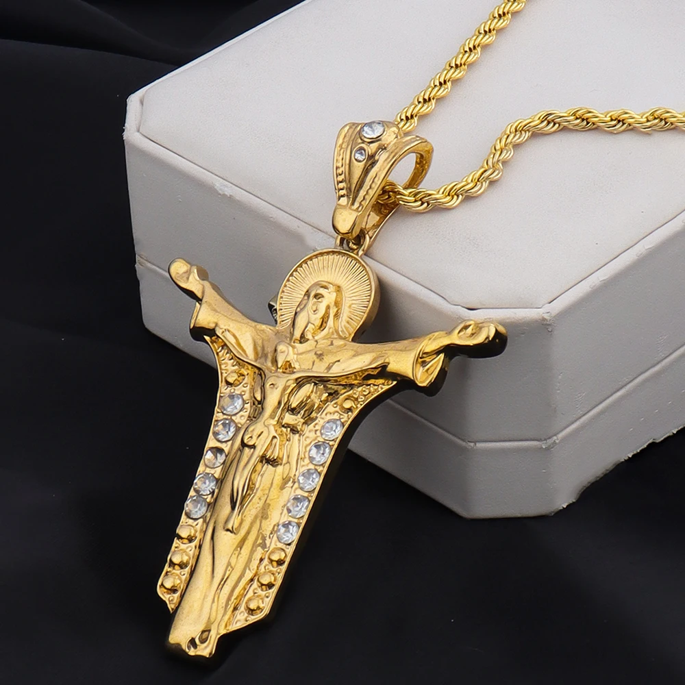 

America Classics Pendant Necklace For Women Men Dubai Zircon Heavenly Father Pendants Jewelry Gift For Prayer Party Graduate