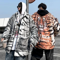 Chimdevelopment-Veste d'hiver imprimée tête de tigre unisexe, streetwear de marque Leeds, Ins-Hit At Fit, chaude et polyvalente pour l'automne et l'hiver