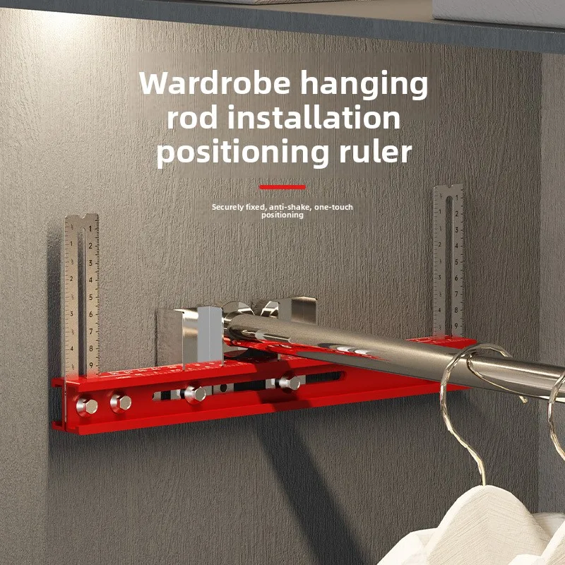 Woodworking Tools Wardrobe Boom Installation Positioning Ruler Aluminum Alloy Double-sided Scale Accurate Limit Installation