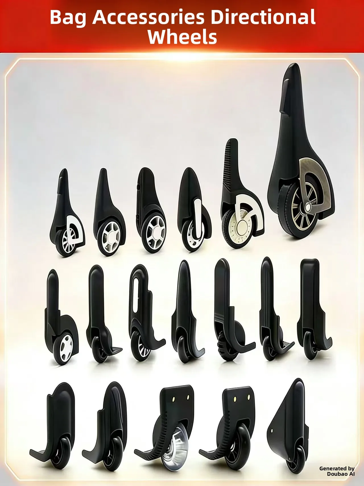 Travel Luggage Parts Single Direction Total Orientation Wheel Leather Cloth Suitcase Foot Wheel Replacement Repair