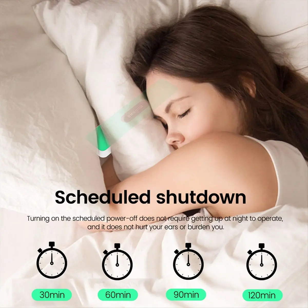 *A14E Bone Conduction Speaker Under Pillow Bluetooth Sleep Aid Sound Box White Noise Machine Support TF Card Timed Shutdow