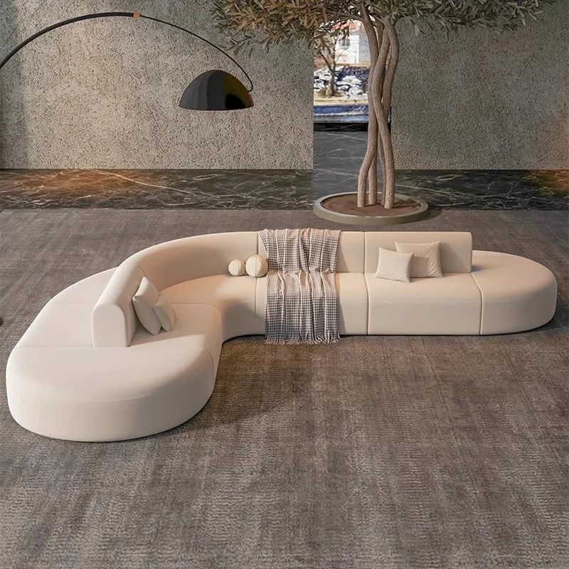 

Corner sofa, curved L-shaped special-shaped hall flat floor, villa lounge area reception