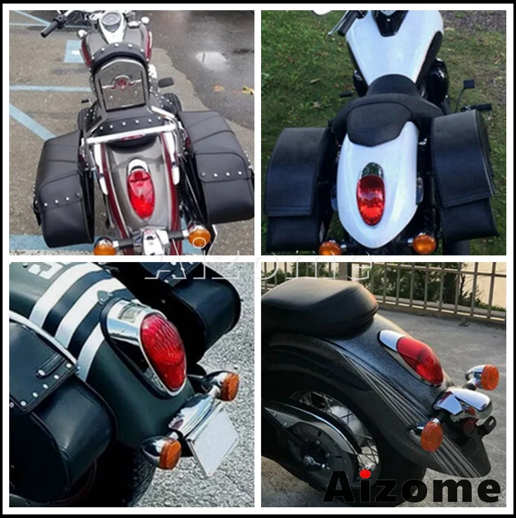 Tylne światło motocykla tylne światło stop dla Yamaha Suzuki Honda Shadow V-Star Kawasaki Vulcan 900 1500 VN900C Harley Crusiser