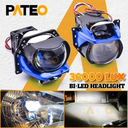헬라 자동차 헤드라이트용 LED 프로젝터 키트, 백색 조명, DIY 개조, 3.0 인치 바이 LED 헤드라이트 렌즈, 36000LM 보조 램프