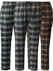 Men's Home Plaid Pajama Pants Fashion Casual Lace-Up Elastic Waist Home Pants Soft Comfortable Straight Pocket Pants