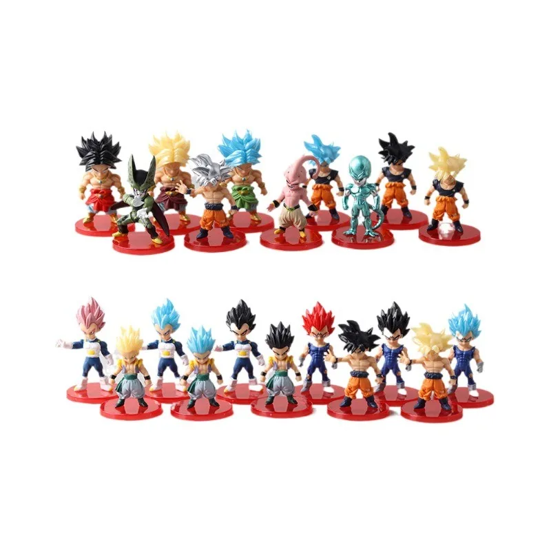 Dragon Ball Z Super Saiyan Son Goku Anime Figure Son Gohan Vegeta Broly Piccolo Majin Buu Set Action Figurine Model Toys Gift