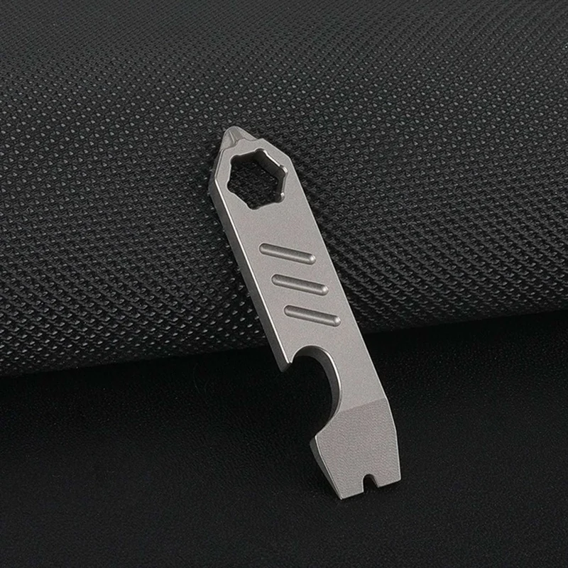 N15R-2X TC4 Titanium Alloy Crowbar Bottle Opener Graduated Scale Wrench Outdoor Tools Multifunction Camping Gear