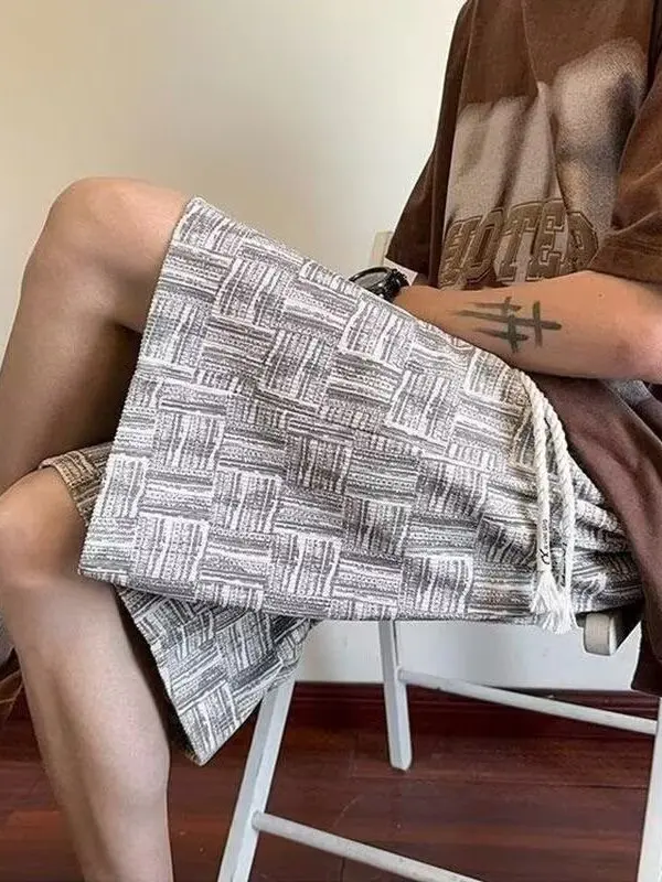 กางเกงขาสั้นลายไท-ได ผู้ชาย ฤดูร้อน 2025 สไตล์อเมริกันใหม่ ลำลอง สปอร์ต ใส่ไปชายหาด ระบายอากาศได้ดี สวมใส่สบาย