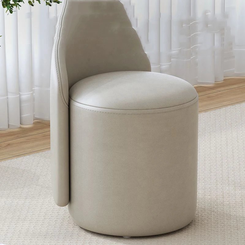 

Light Luxury Dressing Stool Scandinavian Bedroom Modern Simple Small Apartment with Backrest Round Stool Chair Makeup Stool