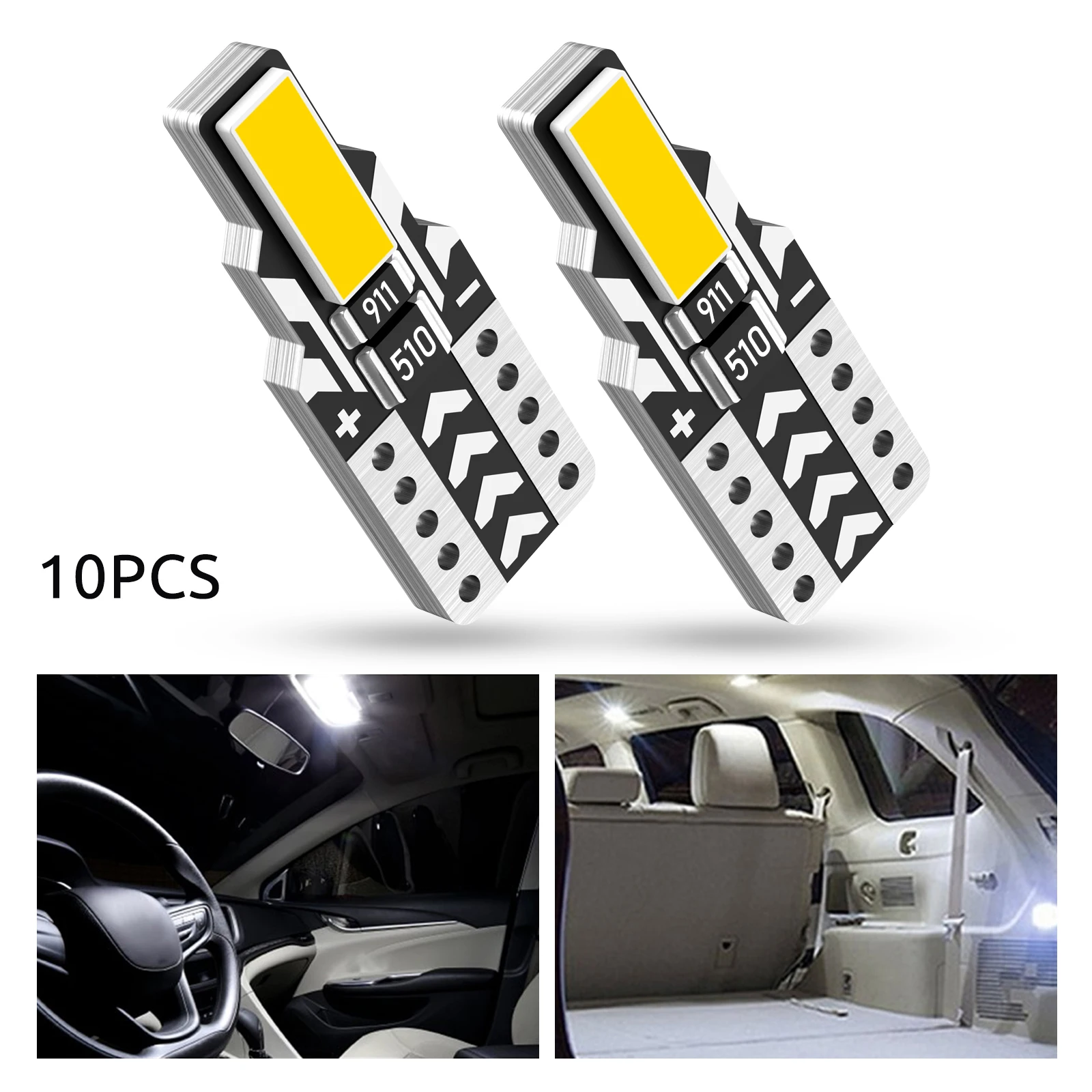 

Novsight T10-4 LED Bulb 10PCS Car Reading Parking Dome Door Truink Light Wide Application 6000K White Bulb High Brightness 100LM