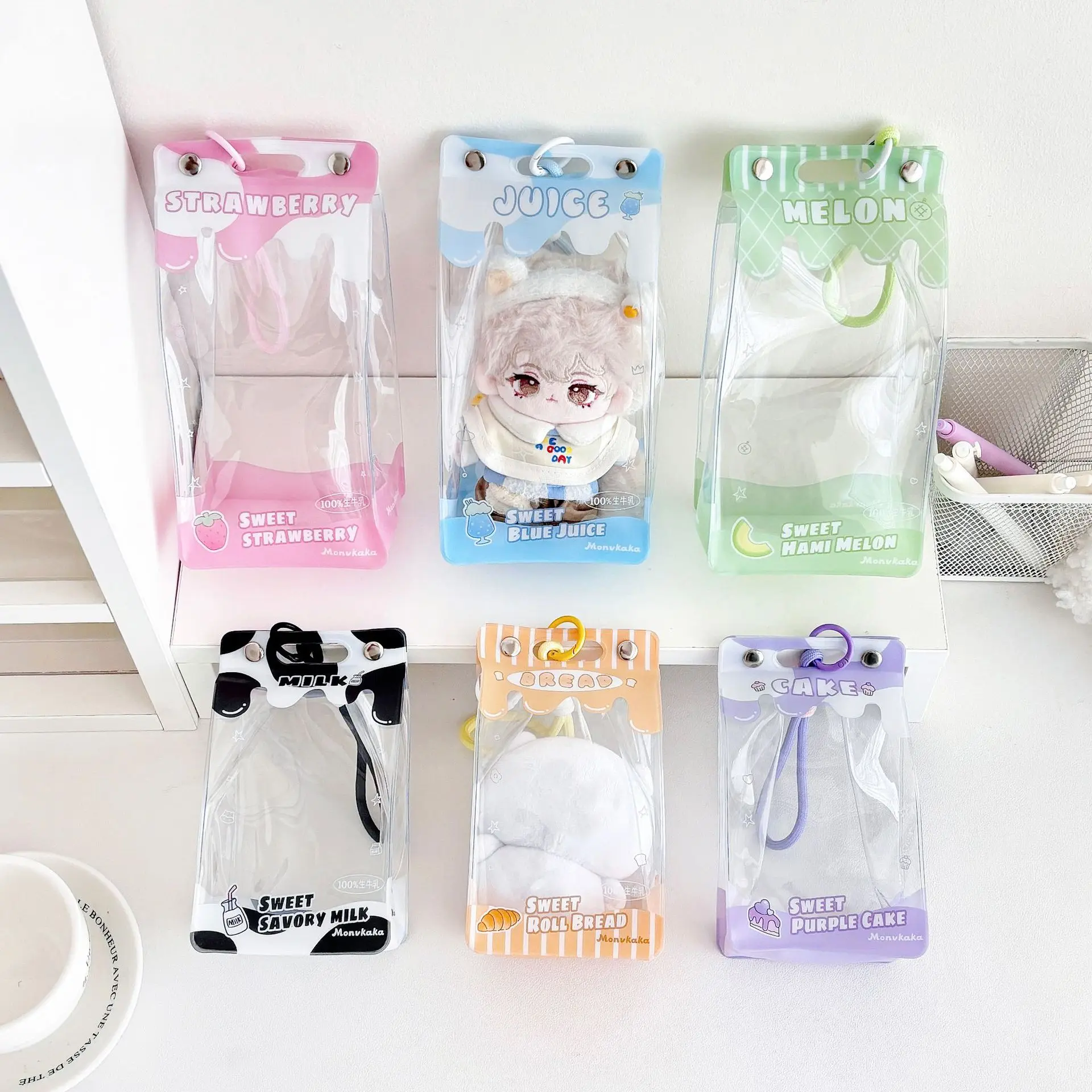 Large Three-dimensional Beverage Box Doll Bag Slip Doll Bag Vinyl Storage Bag Decorative Bag Carrying Bag Suitable for Labubu