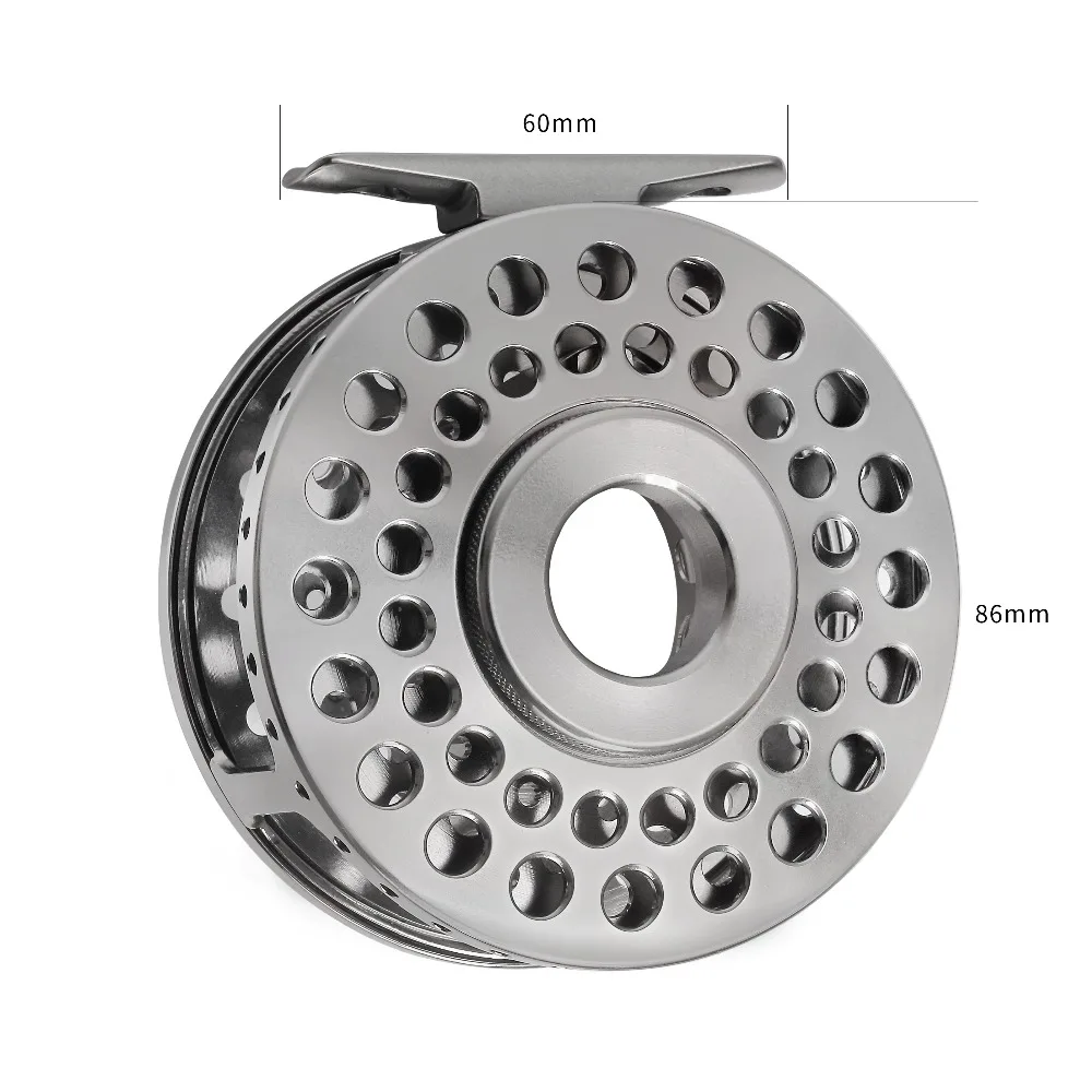 Imagem -06 - Cnc Usinado Alumínio Fly Fishing Reel Clique Clássico Stop Luz Água Doce Truta Lago Córrego Bass Fishing mm mm 86 mm