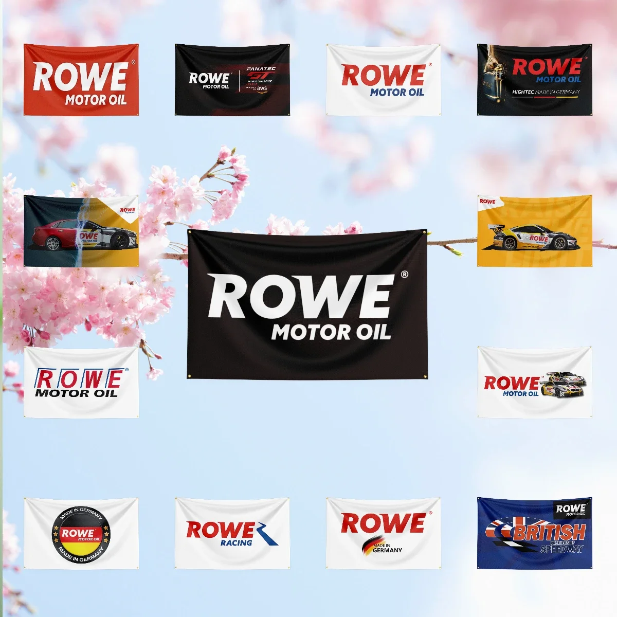 R-R-O-W-E Fuel Flag For Oil Station Garage Tuning Workshop studio fan collection home ornament