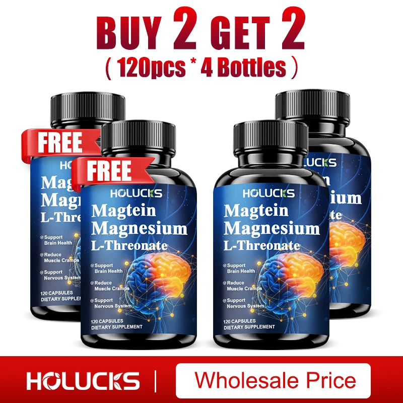 

HOLUCKS Magtein Magnesium L-Threonate Supplement, Support Brain Health, Focus, Memory & Nervous System, Reduce Muscle Cramps