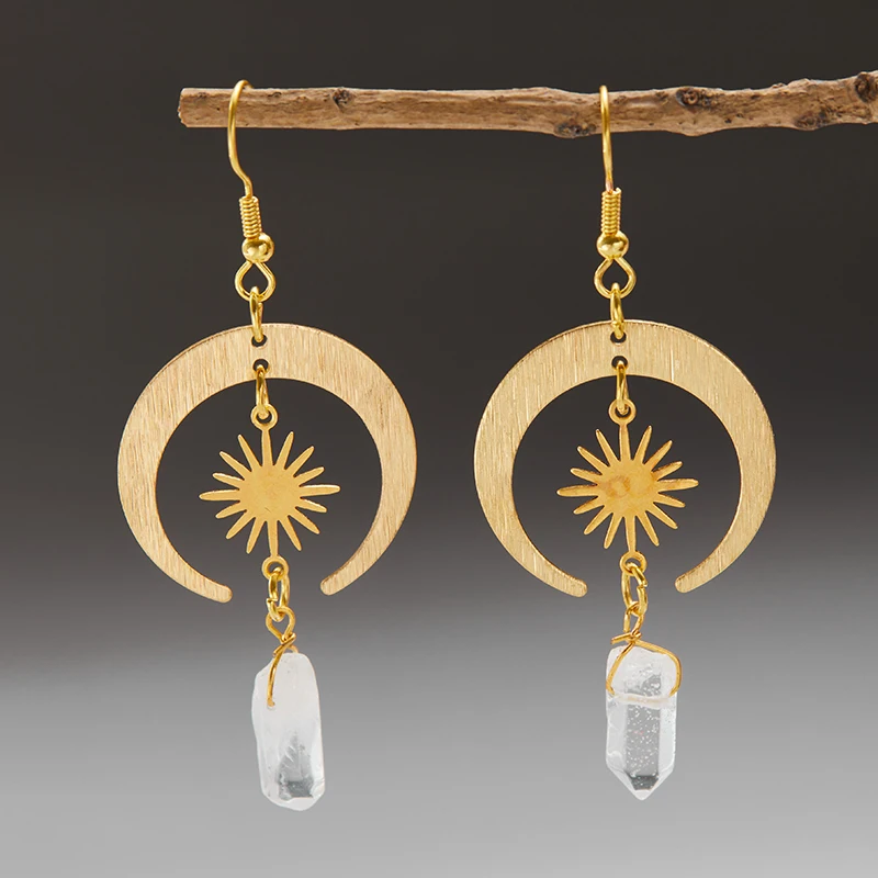 Fashionable Sun Star Moon Bohemian Style Dangle Earrings for Women Party Hippie Statement Long Jewelry Minimalism Women Gift