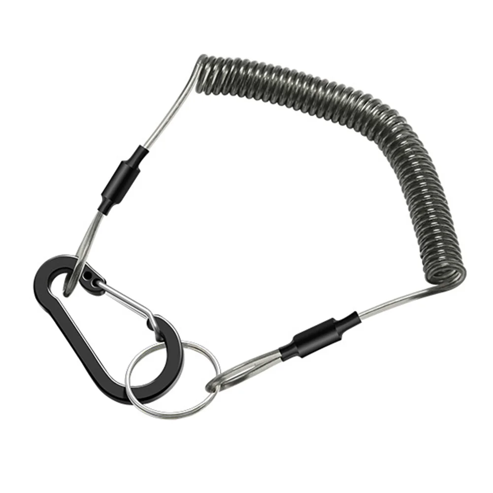 Fishing Clip Fishing Net Holder Reinforced Steel Wire Strong Embedded Wire 49 Strands Steel Wire High Elasticity 1.2M Outdoor