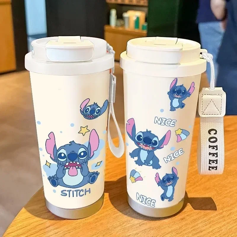 520ml Disney Stitch Coffee Cup Cute Anime Cartoon Fashion Stitch 316 Stainless Steel Insulated Car Water Cup Holiday Gifts