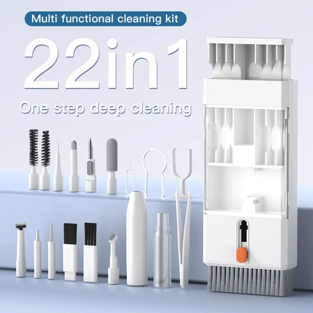 

22 in 1 Laptop Cleaning Kit Keycap Puller Cleaning Tools Keyboard Cleaner Brush Multi-Function Earphones Cleaning Pen