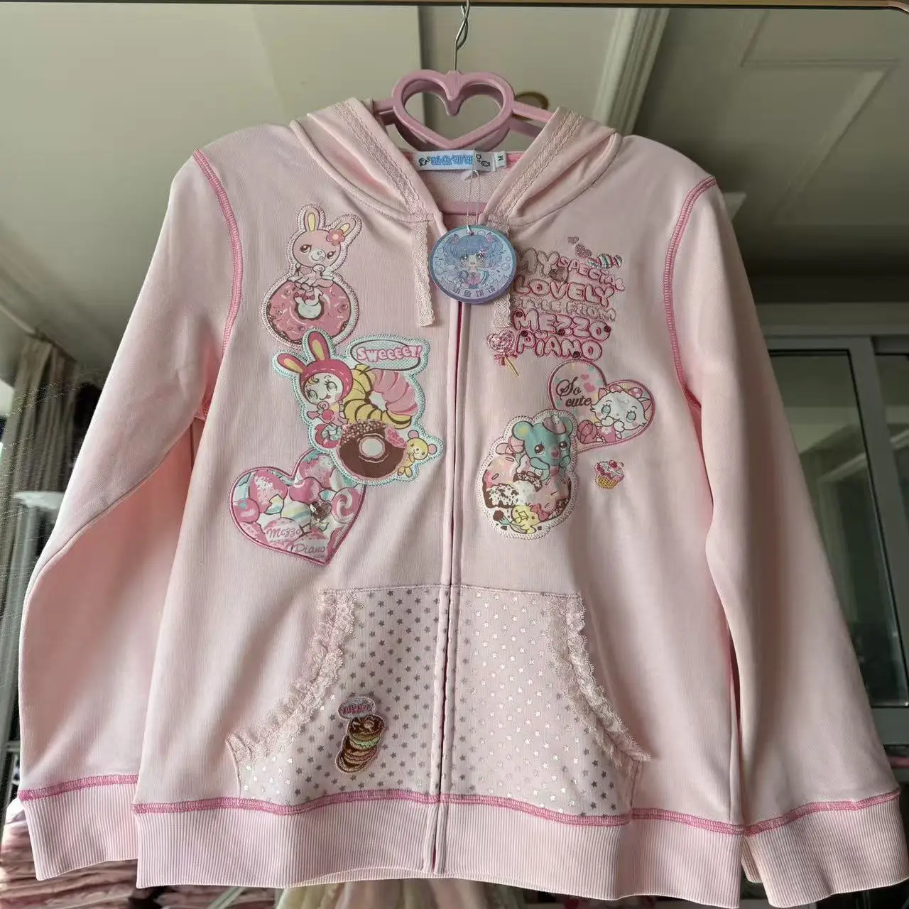 Daughter Clothes Jacket Rabbit Ear Hoodie Cute Spring Autumn Top Cute Sister Women's Print Long Sleeve Hooded Coat
