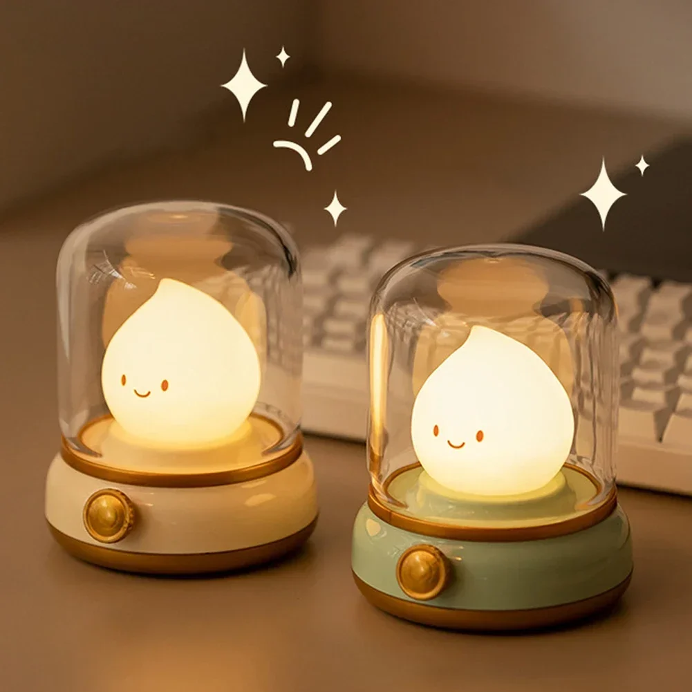 

Fun Switch Mood Light LED Night Light USB Charging Dimming Oil Lamp Home Bedroom Children Timing Sleeping Lamps Desktop Decor