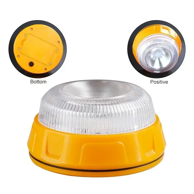 Lumière stroboscopique d'urgence à LED pour voiture, étanche, clignotant, feux de balise jaune avec aimant, batterie V16, lampe 62, sécurité routière