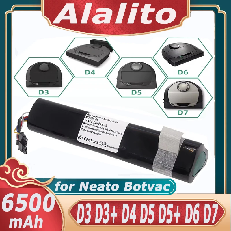 

Original 14.4V 12.8Ah Replacement Battery for Neato Botvac D3,D4,D5,D6,D7 Robotic Vacuum Cleaners,945-0225/205-0011Model Number