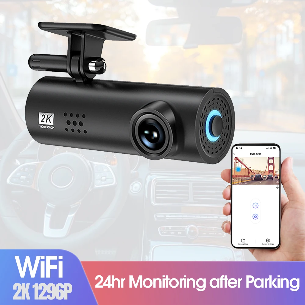 2K Dashcam Dash Cam Front Car Camera DVR Video Recorder With WiFi Hotspot App Connect Monitoring After Parking Super Capacitor