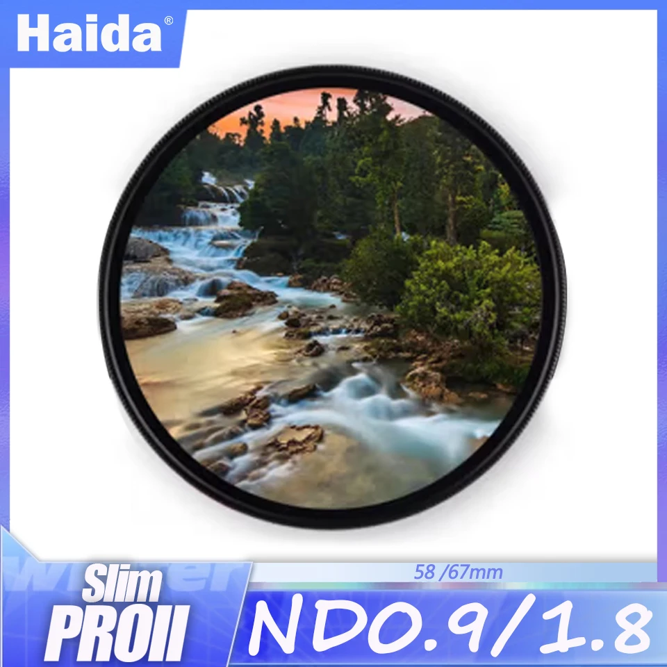 

Haida Slim PROII Multi-coating Neutral Density Filter for Darkens Entire Image with 37/40/43/46/49/52/55/58/62/67/72/77/82mm