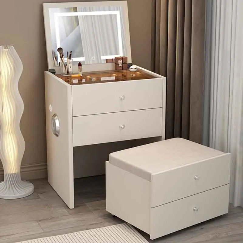 

Makeup Drawers Dressing Table Mirror Modern Minimal Small Storage Dressing Table Home White Mueble Tocador Bedroom Furniture