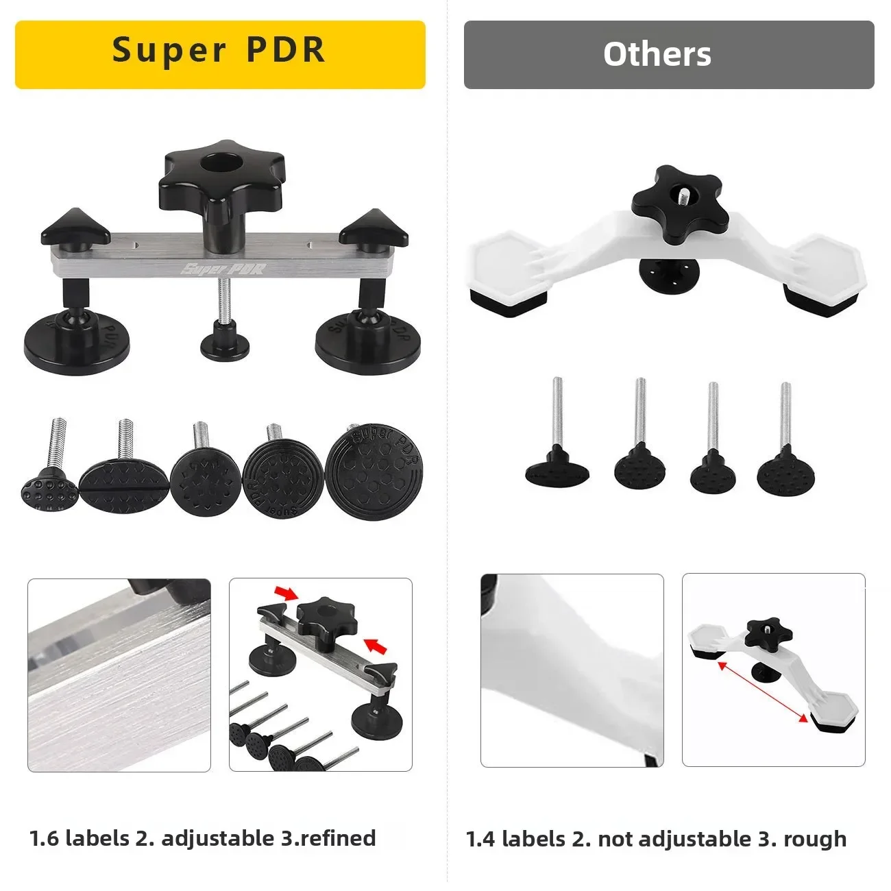 BEST STABLE Able Auto Depression Repair Tool  Pull T Pull 2 in 1 Gasket Bridge Crossing Device Leveling Pen Inspection Light