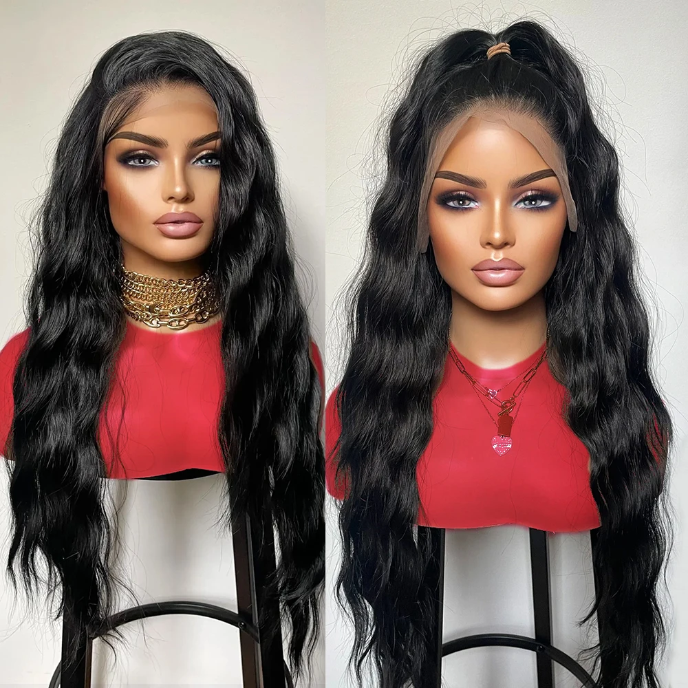 Charisma 13x4 Long Body Wave Lace Front Wigs Synthtic Lace Frontal Wig Pre Plucked 180 Density Transparent Lace Front Wigs