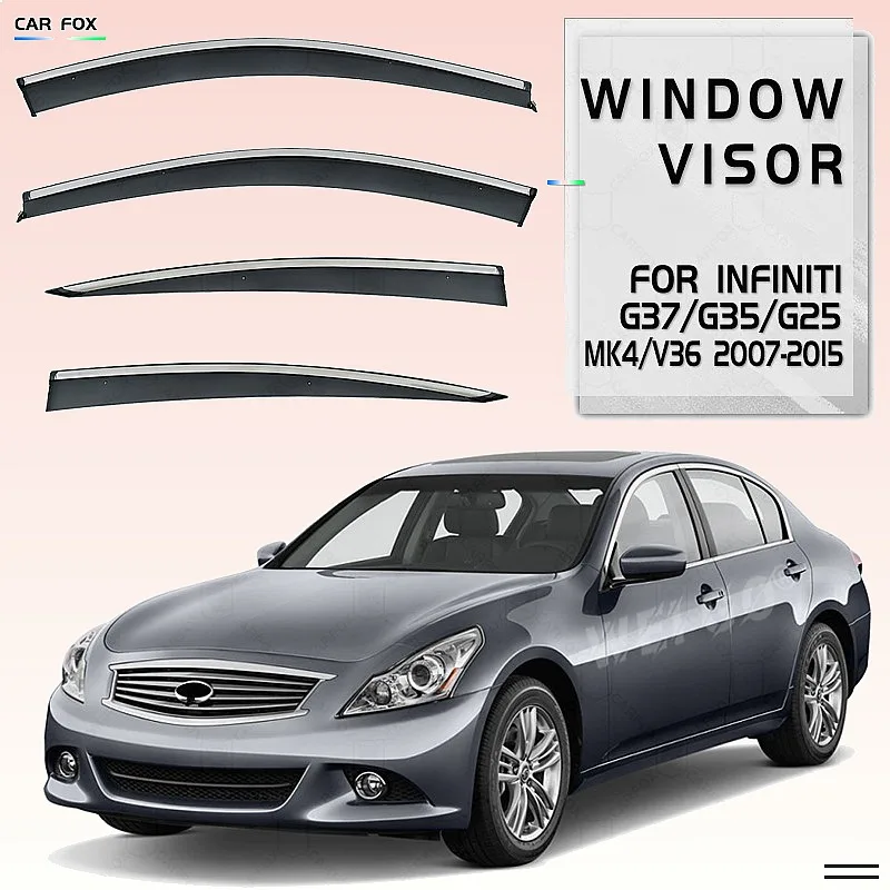 

For INFINITI G35 G25 G37 2007-2015 Car Window Visor Rain Sun Shade Side Shield Awning Styling