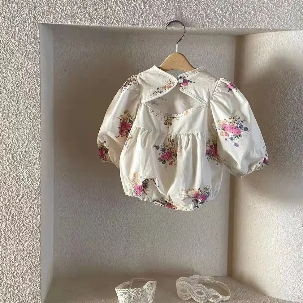 Baby Bodysuit Cute Floral Girls One Piece Backless Infant Clothing Toddler Outfit