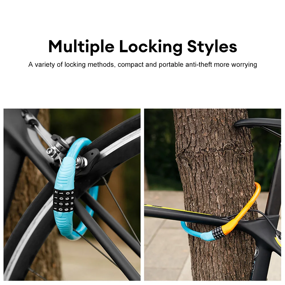 Bicycle Bike Lock Anti-theft Mtb Road Bike Steel Wire Chain Lock Motorcycle Helmet Folding Bike Electric Scooter Safety Padlock