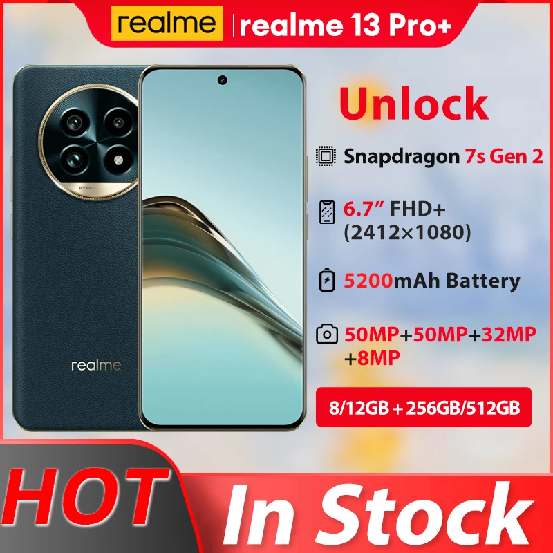 realme 13 Pro+ 5G Smartphone Snapdragon 7s Gen 2 realme 13 Pro+ 50MP Camera 5200mAh 80W Battery OTG NFC OTA