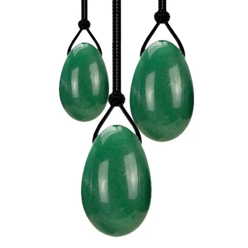 

Natural Green Jade Dongling Stone Yoni Egg Set Muscle Tightening Massage Ball For Women Kegel Exercise Jade Eggs Massager