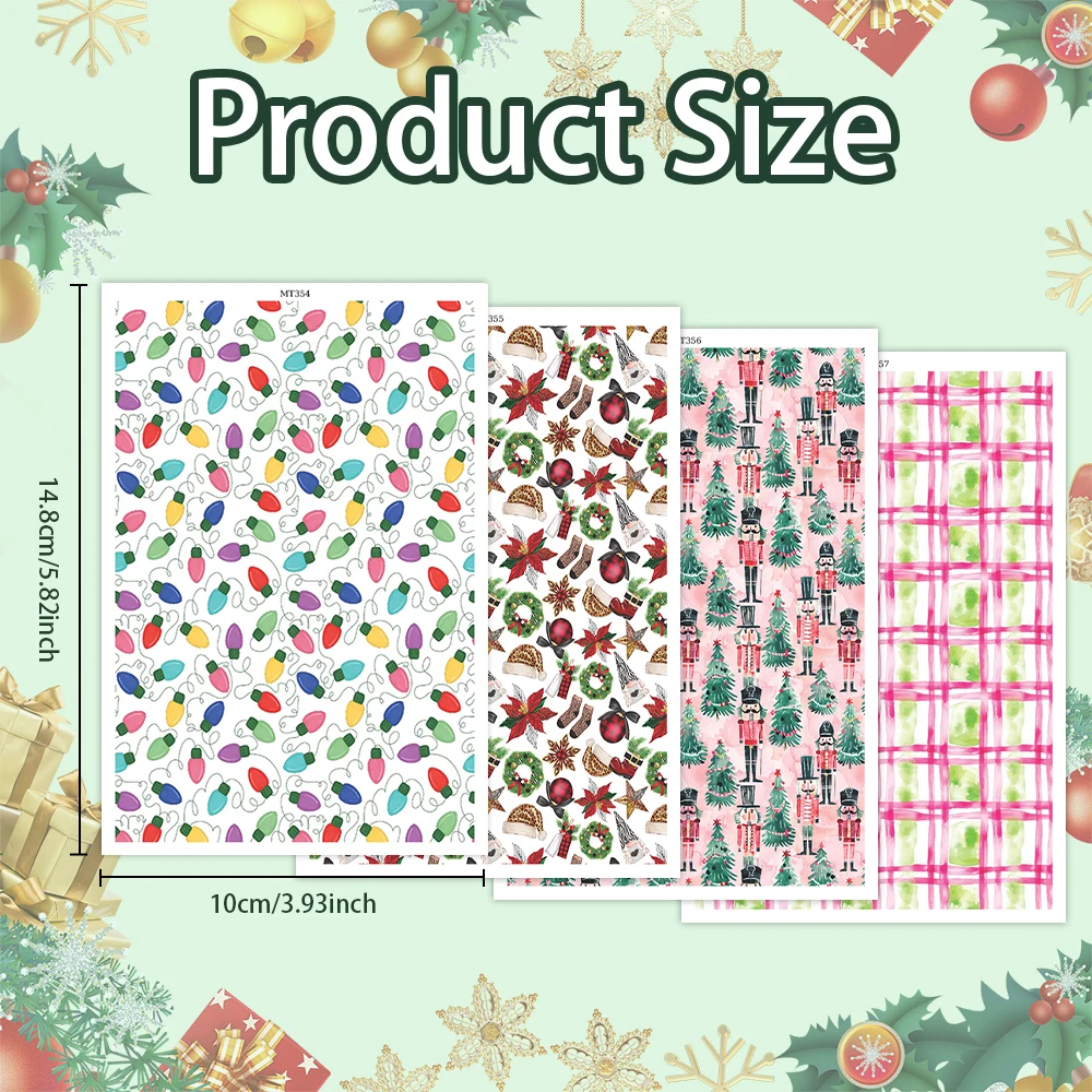 

Little Light Christmas Accessories Pattern Polymer Clay Transfer Paper Stickers for Diy Jewelry Earrings Printing Paper Making