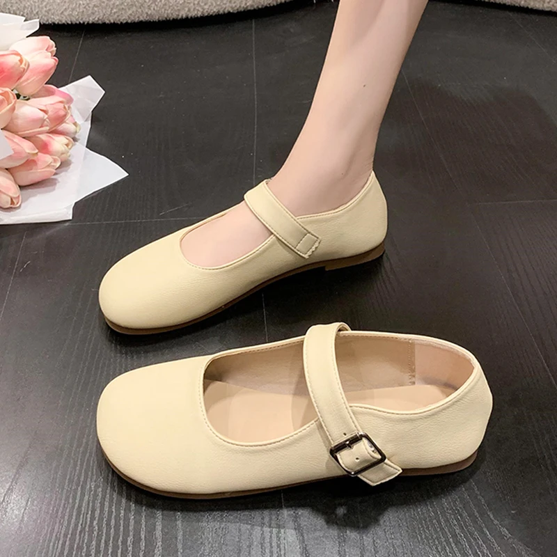 Shoes Woman 2024 Round Toe Oxfords Autumn Female Footwear Casual Sneaker Shallow Mouth New Leather Big Size Fall Dress Rubber PU