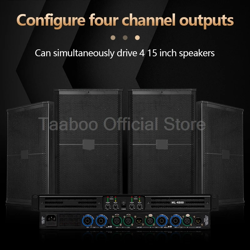 850W High Power Professional Sound Amplifier 2/4 Channel Digital Hifi Audio Amplifier Speaker KTV Stage Home Subwoofer Amplifier