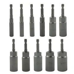 1Pc 80/150mm 1/4inch Hex Socket Nut Driver Magnetic Socket 5.5-19mm For Electric Impact Nut Bolt Screwdriver Drill Bit Removal