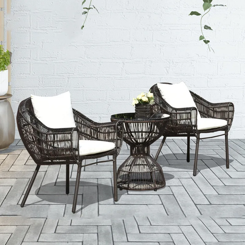 

Tables and chairs outdoor rattan furniture villa courtyard garden restaurant furniture rattan outdoor